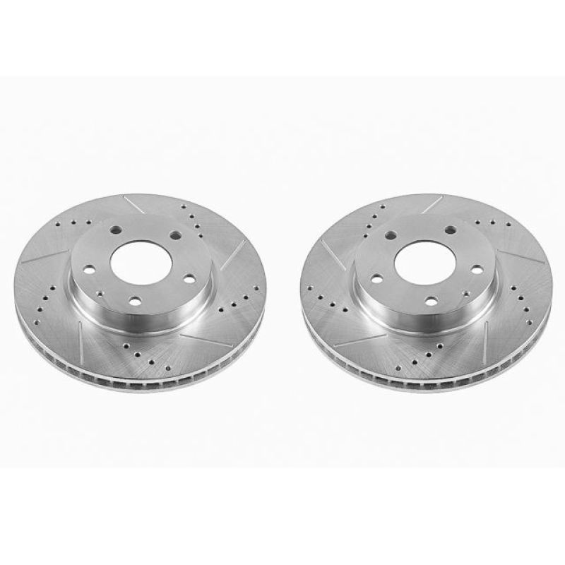 Power Stop Front Evolution Drilled & Slotted Rotors Pair Mazda Mazdaspeed 3 2014-2016 / CX-3 2016-21 | JBR1599XPR