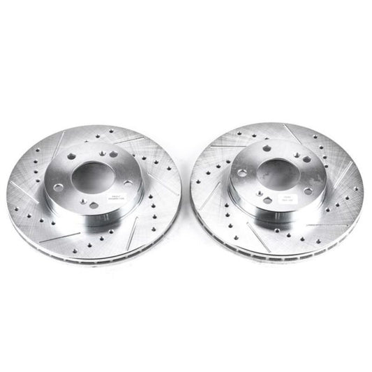 Power Stop Front Evolution Drilled & Slotted Rotors Pair Infiniti I30 1996-1999 / Nissan Maxima 1989-1999 | JBR505XPR