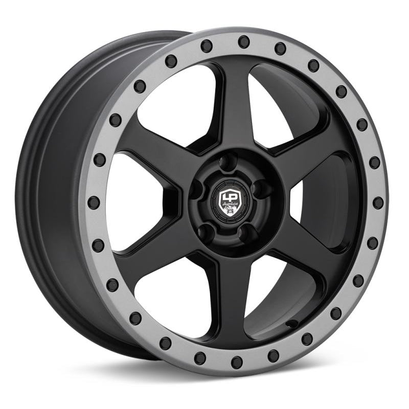 LP Aventure LP3 Wheel 18X8 +20 5x114.3 Black w/ Grey Ring Universal | LP3L188511420BGR