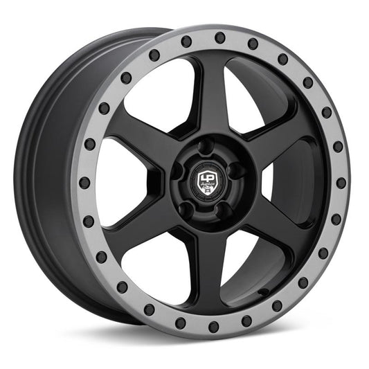 LP Aventure LP3 Wheel 18X8 +38 5x114.3 Black w/ Grey Ring Universal | LP3L188511438BGR