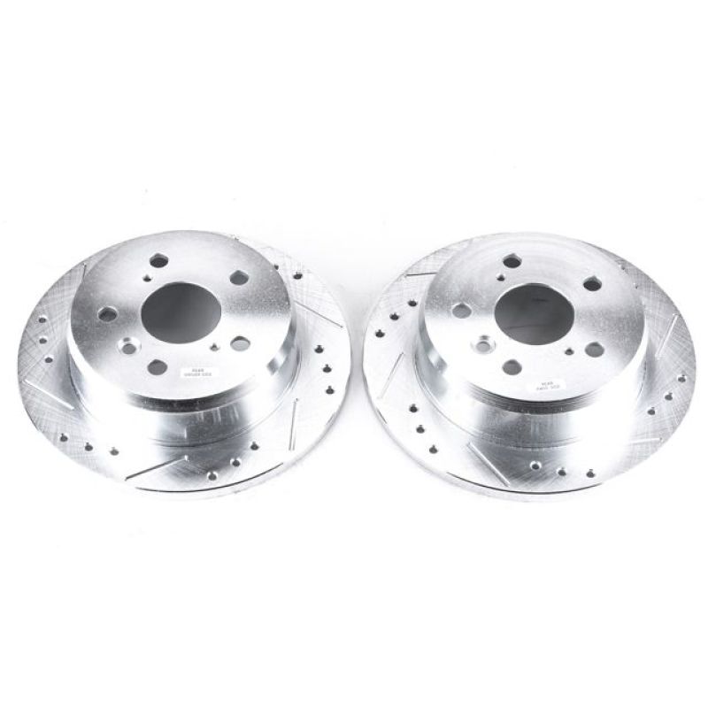 Power Stop Rear Evolution Drilled & Slotted Rotors Pair Lexus ES300 2002-2006 / Toyota Camry 2002-2006 / Solara  2004-2008 / Avalon 2005-2008 | JBR973XPR