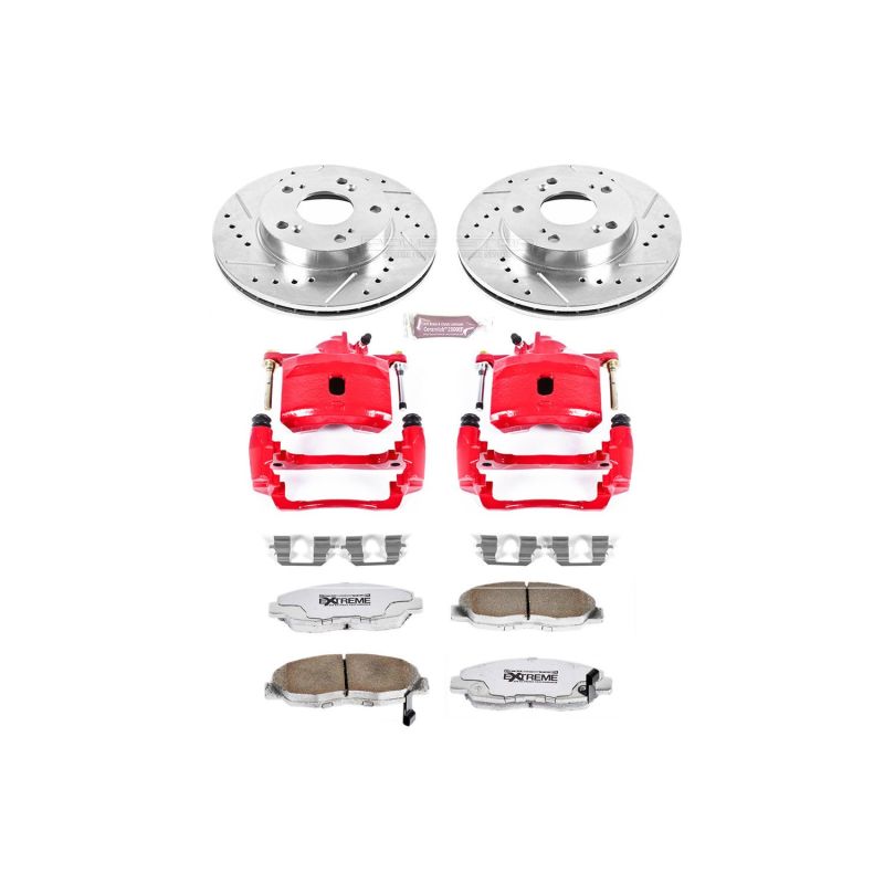 Power Stop Front Z26 Street Warrior Brake Upgrade Kit w/ Calipers Honda Civic 2006-2011 | KC2384-26