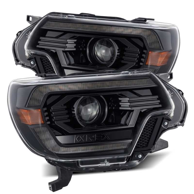 AlphaRex LUXX LED Projector Headlights Plank Style Alpha Black w/ DRL Toyota Tacoma 2012-2015 | 880750