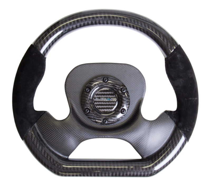 NRG Carbon Fiber Steering Wheel | 320mm CF Center Plate & Two-Tone Carbon w/Suede Trim Handles