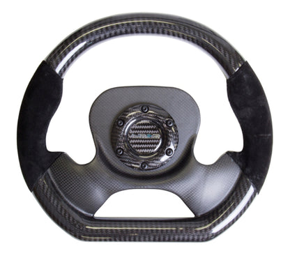NRG Carbon Fiber Steering Wheel | 320mm CF Center Plate & Two-Tone Carbon w/Suede Trim Handles