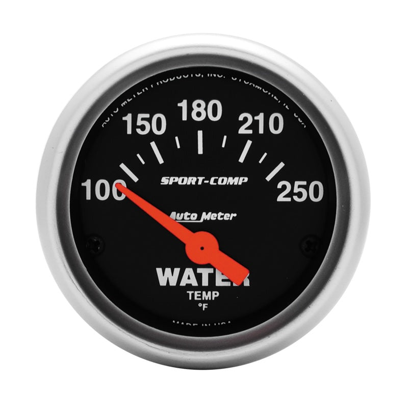 Autometer Sport-Comp 52mm 100-250 Deg F Electronic Water Temperature Gauge Universal | 3337