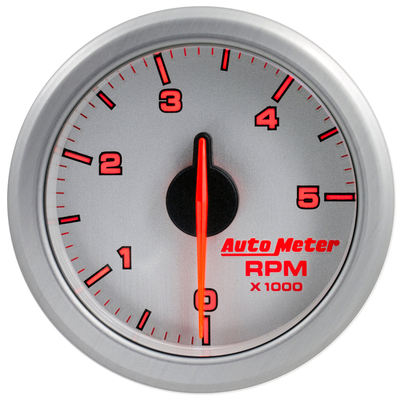 Autometer Airdrive 2-1/6in Tachometer Gauge 0-5K RPM Silver Universal | 9198-UL