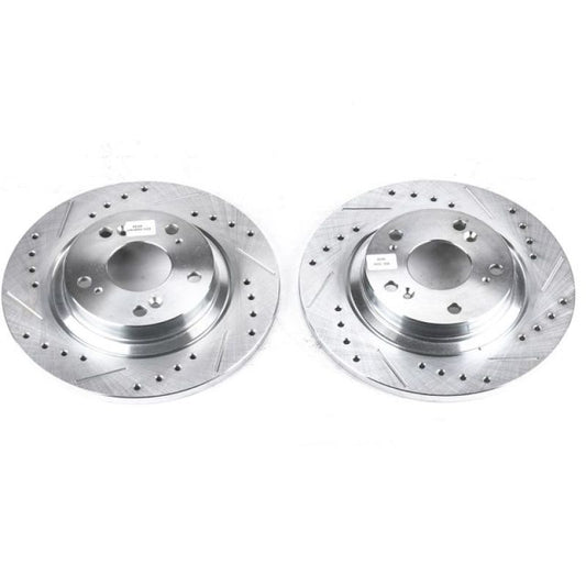 Power Stop Rear Evolution Drilled & Slotted Rotors Pair Honda S2000 2000-2009 | JBR928XPR