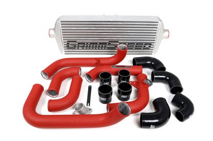 GrimmSpeed Front Mount Intercooler Kit Raw Core / Red Pipe 2008-2014 Subaru WRX | 090229