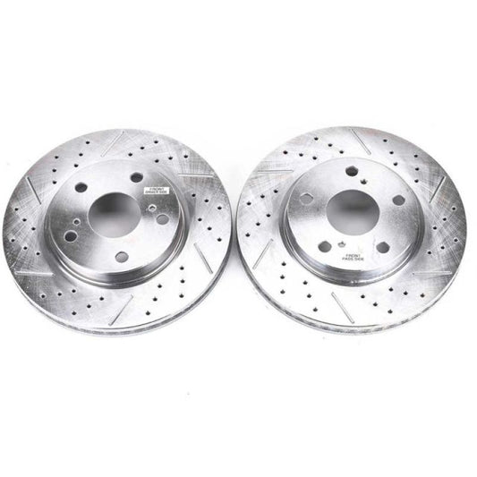 Power Stop Front Evolution Drilled & Slotted Rotors Pair Lexus HS250h 2010-2012 / Scion xB 2008-2015 / Toyota Prius 2012-2017 / RAV4 2006-2018 | JBR1303XPR