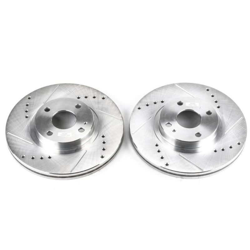 Power Stop Front Evolution Drilled & Slotted Rotors Pair Mazda Miata 2001-2005 | JBR950XPR