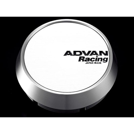 Advan 63mm Middle Centercap - White/Silver Alumite - Universal (V2390)-avnV2390-V2390-Center Caps-Advan-JDMuscle