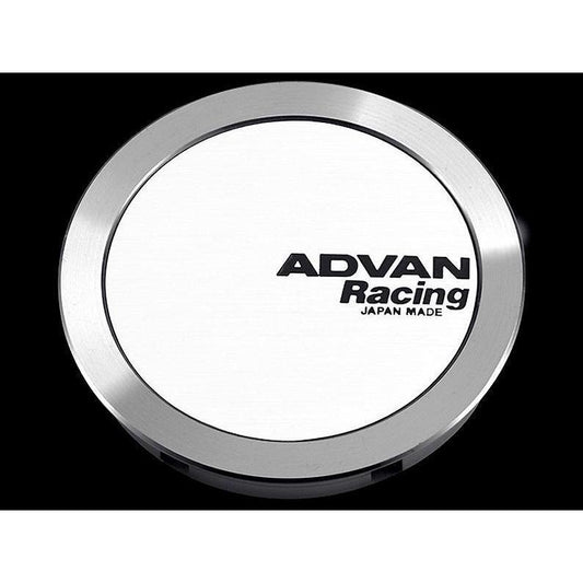 Advan 73mm Full Flat Centercap - White/Silver Alumite - Universal (V2385)-avnV2385-V2385-Center Caps-Advan-JDMuscle
