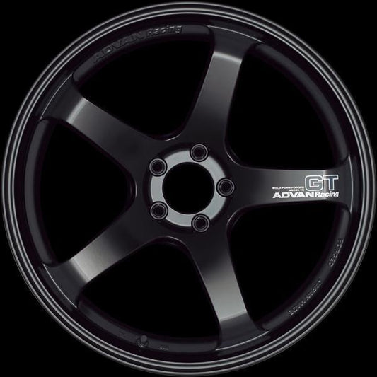 Advan GT 18x10 +35 5x114.3 Semi Gloss Black Wheel - Universal (YAQ8K35ESB)-avnYAQ8K35ESB-YAQ8K35ESB-Wheels-Advan-18x10-+35mm-5x114.3-JDMuscle