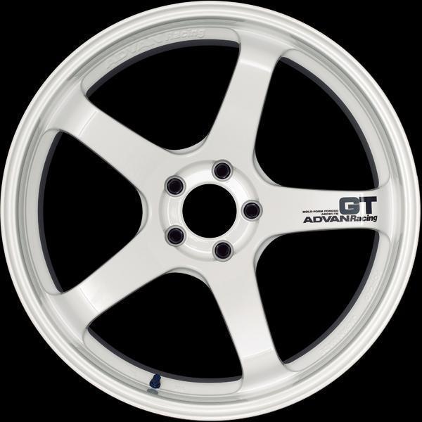 Advan GT 18x12 +27 5x114.3 Racing White Wheel - Universal (YAQ8O27EW)-avnYAQ8O27EW-YAQ8O27EW-Wheels-Advan-18x12-+27mm-5x114.3-JDMuscle