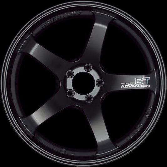 Advan GT 18x12 +27 5x114.3 Semi Gloss Black Wheel - Universal (YAQ8O27ESB)-avnYAQ8O27ESB-YAQ8O27ESB-Wheels-Advan-18x12-+27mm-5x114.3-JDMuscle