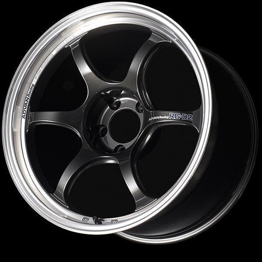 Advan RG-D2 15x5 +42 4-100 Machining & Black Gunmetallic Wheel - Universal (YAT5A42AMBG)-avnYAT5A42AMBG-YAT5A42AMBG-Wheels-Advan-15x5-+42mm-4x100-JDMuscle