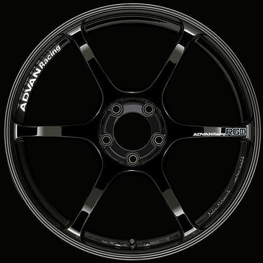 Advan RGIII 18x10.5 +25 5x114.3 Racing Gloss Black Wheel - Universal (YAR8L25EB)-avnYAR8L25EB-YAR8L25EB-Wheels-Advan-18x10.5-+25mm-5x114.3-JDMuscle