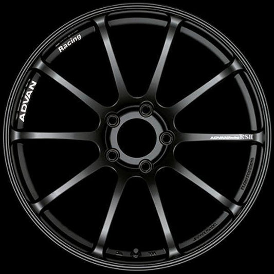 Advan RSII 18x10.5 +25 5x120 Semi Gloss Black Wheel - Universal (YAP8L25WSB)-avnYAP8L25WSB-YAP8L25WSB-Wheels-Advan-18x10.5-+25mm-5x120-JDMuscle
