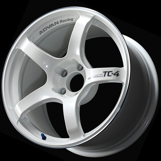 Advan TC4 18x9.5 +12 5-114.3 Racing White Metallic & Ring Wheel