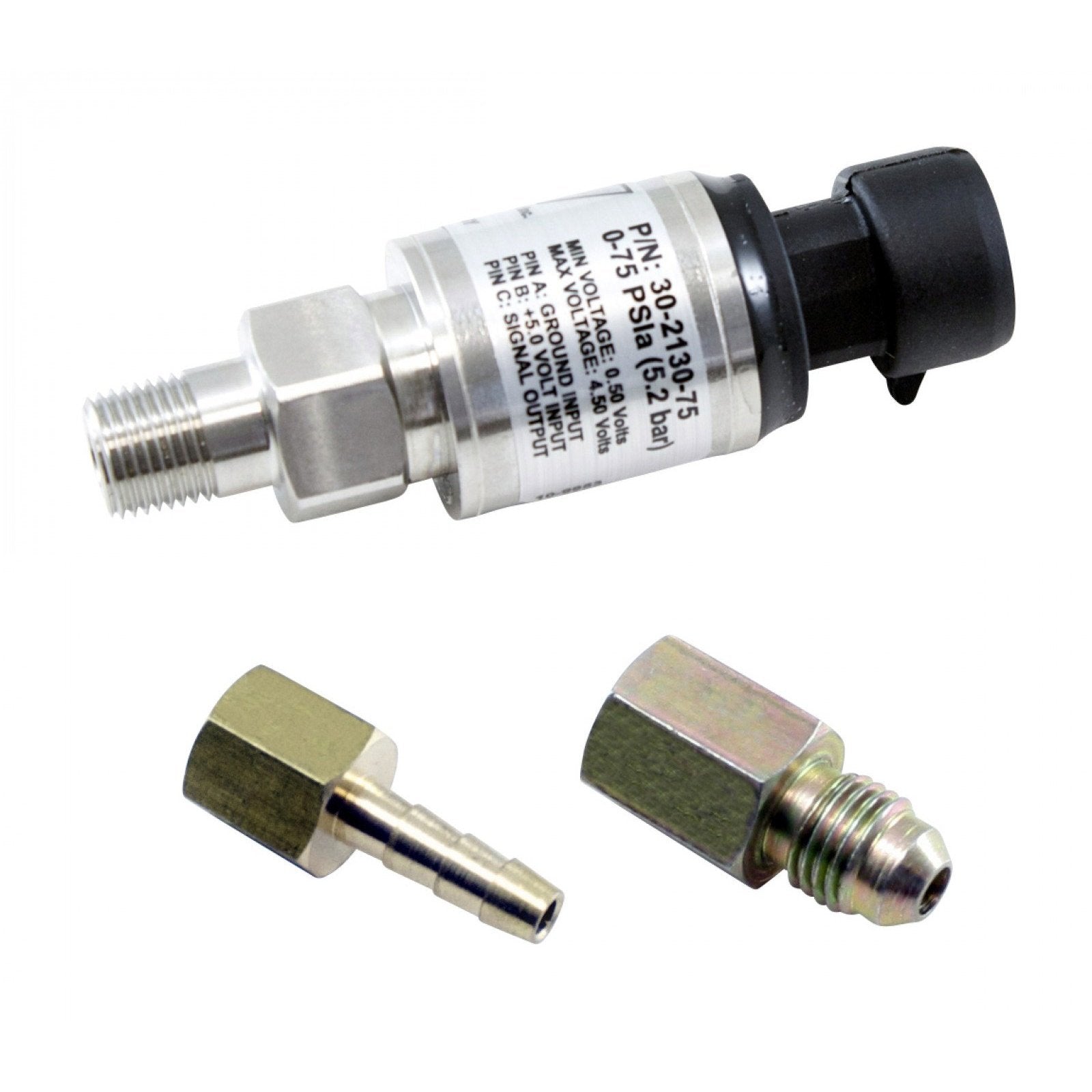 AEM 75 PSIa / 5 Bar Stainless Steel Pressure Sensor Kit | 30-2130-75