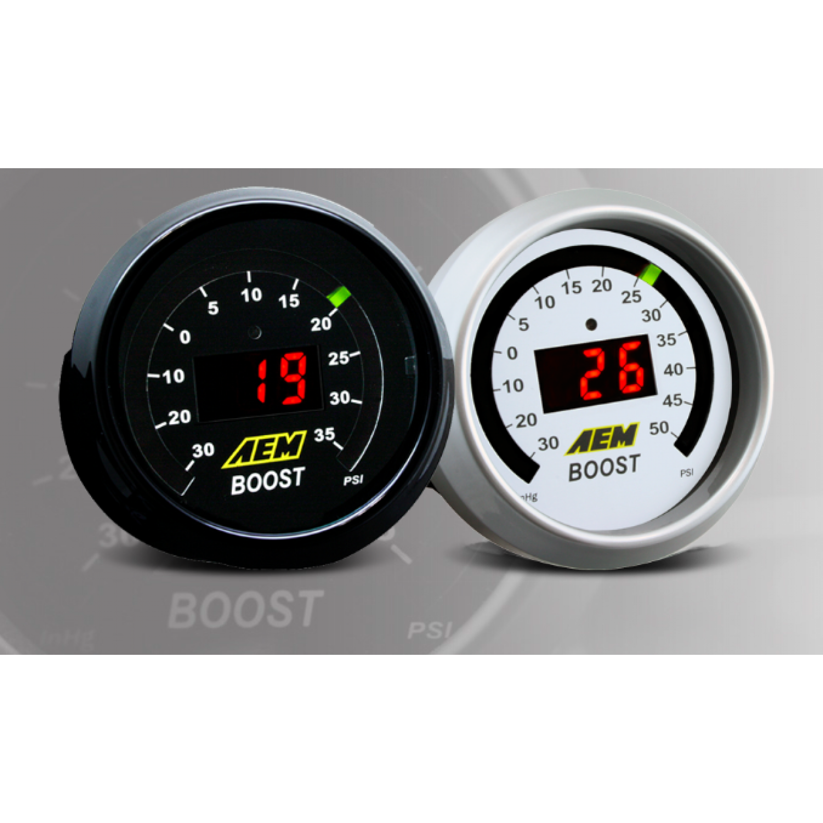 AEM Boost Pressure Gauge -30 ~ 35 PSI (30-4406)-aem30-4406-30-4406-Boost Gauges-AEM Electronics-JDMuscle