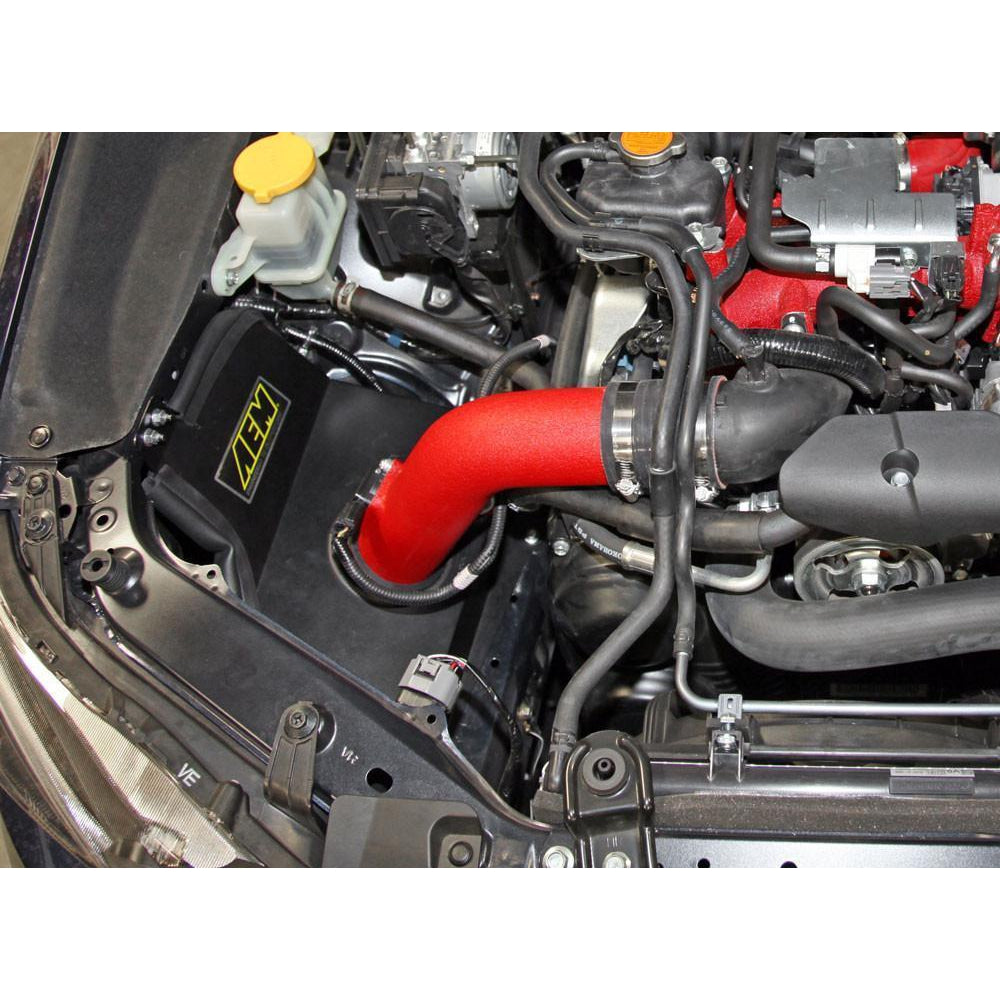 AEM Wrinkle Red Cold Air Intake Subaru WRX STI 2015-2017 (21-735WR)-aem21-735WR-21-735WR-Cold Air Intakes-AEM Induction-JDMuscle