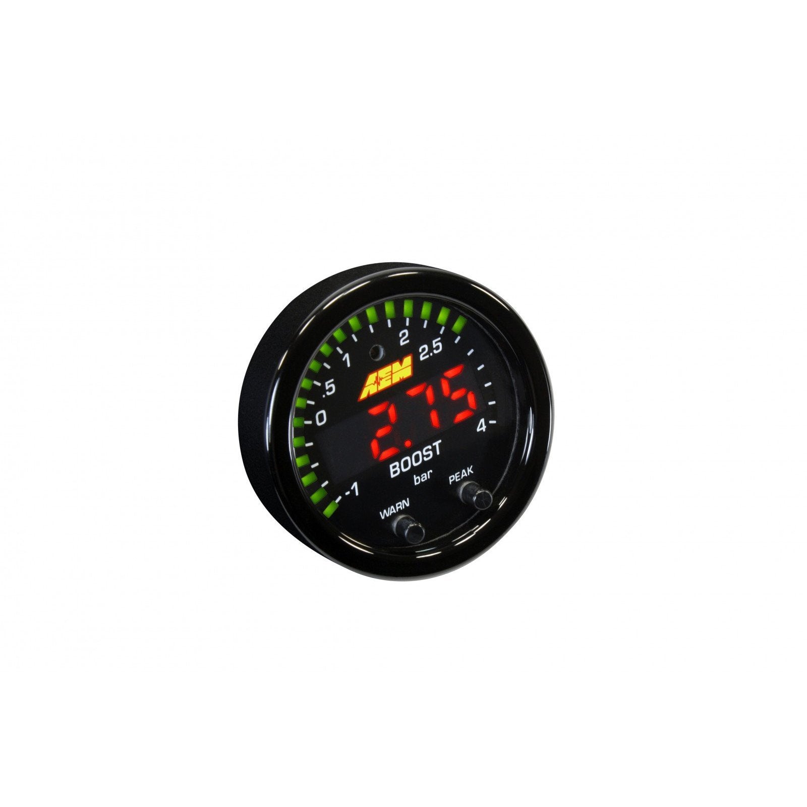 AEM X-Series Boost Pressure Gauge -30-60psi / -1-4bar Black Bezel & Black Faceplate (30-0308)-aem30-0308-30-0308-Boost Gauges-AEM Electronics-JDMuscle