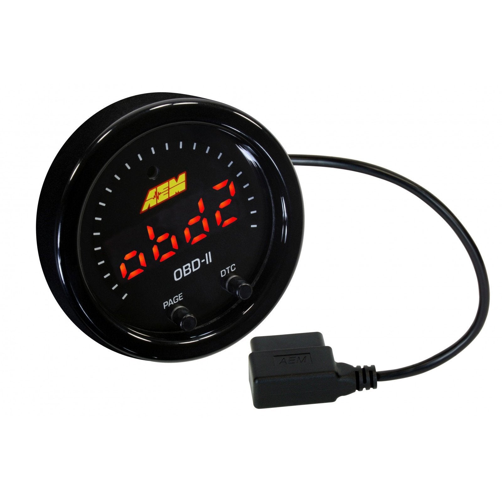 AEM X-Series OBDII Gauge Black Bezel & Black Faceplate (30-0311)-aem30-0311-30-0311-Gauge Controllers and Accessories-AEM Electronics-JDMuscle