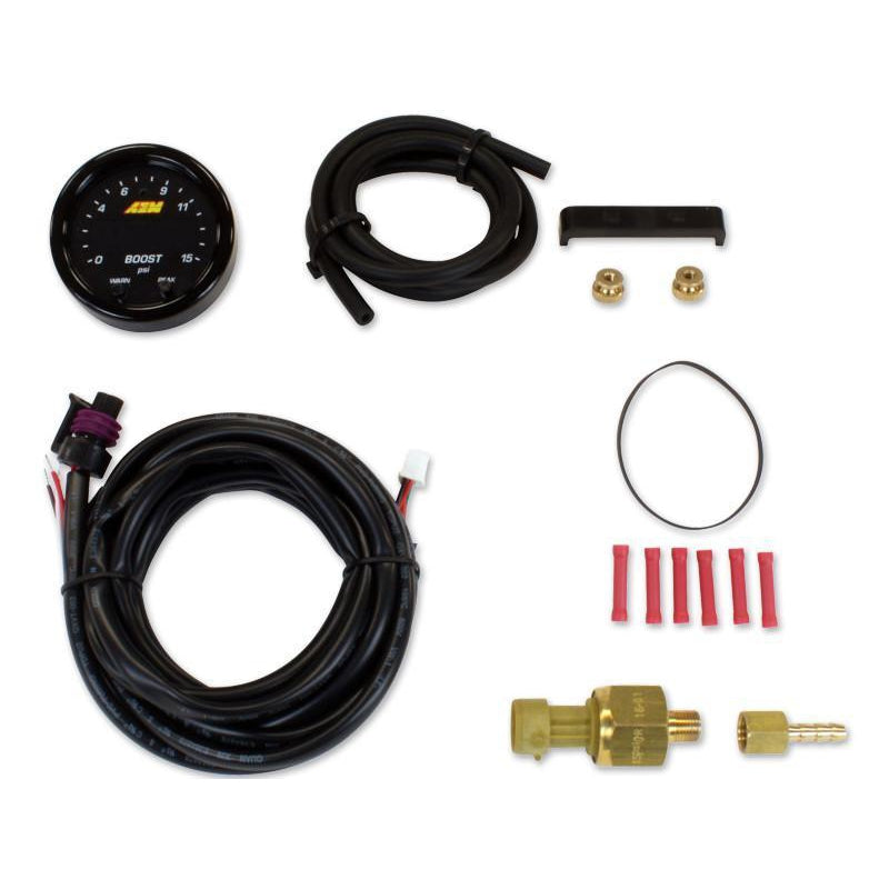 AEM X-Series Pressure 0-15psi Gauge Kit - Universal (30-0309)-aem30-0309-30-0309-Pressure Gauges-AEM Electronics-JDMuscle