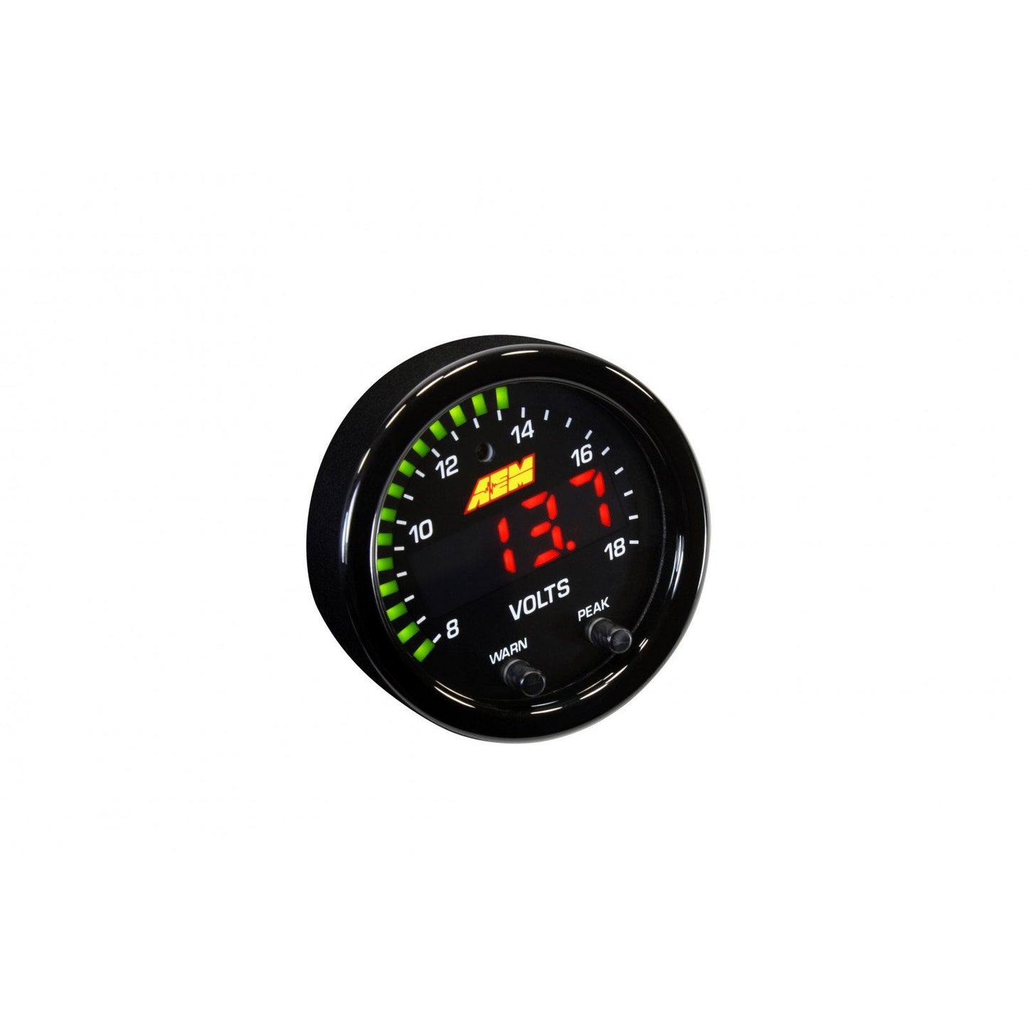 AEM X-Series Volt Gauge 8-18V Black Bezel & Black Faceplate (30-0303)-aem30-0303-30-0303-Volt Gauges-AEM Electronics-JDMuscle