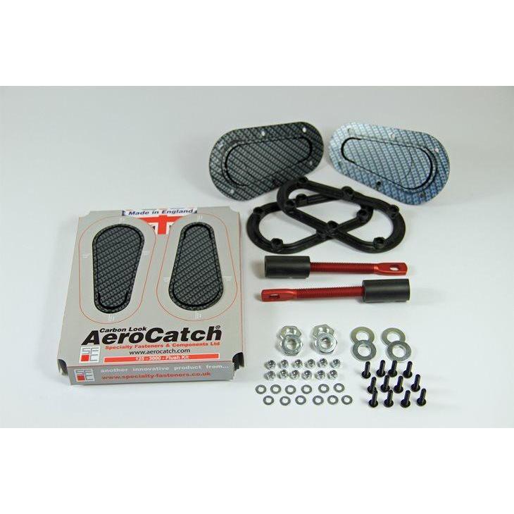 Aerocatch Hood Pins Flush Non-Locking Carbon Look - Universal