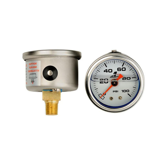 Aeromotive 0-100 psi Fuel Pressure Gauge - Universal-aer15633-aer15633-Fuel Pressure Regulator Gauges-Aeromotive-JDMuscle