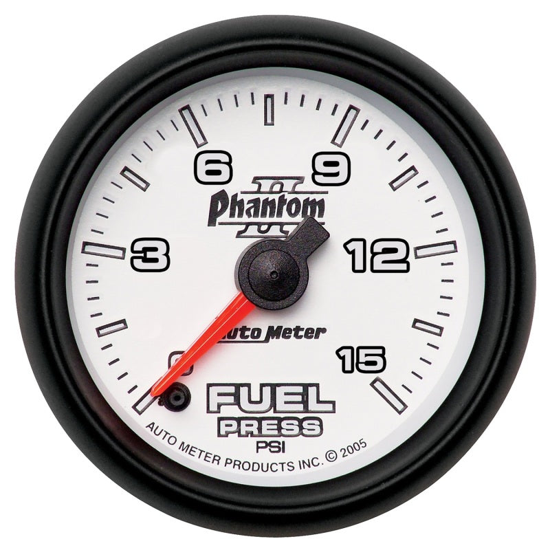 Autometer Phantom II Fuel Pressure Gauge 2-1/16in 15PSI Digital Stepper Motor Universal | 7561