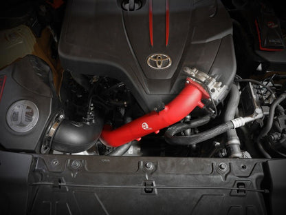 aFe BladeRunner Red 2-3/4in Aluminum Charge Pipe Toyota Supra GR 2021 | 46-20488-R - JDMuscleCharge Pipesafe46-20488-R