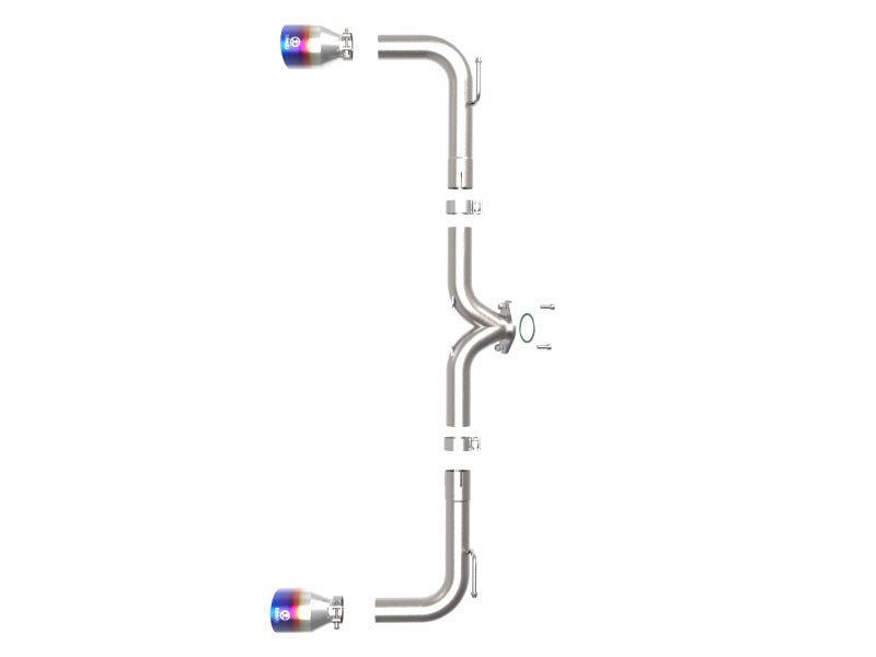 aFe Takeda 2 - 1/2 in 304 Stainless Steel Axle - Back Exhaust System with Blue Flame Tips Mazda Mazdaspeed 3 2014 - 2018 | 49 - 37014 - L - JDMuscleAxle Back Exhaustsafe49-37014-L