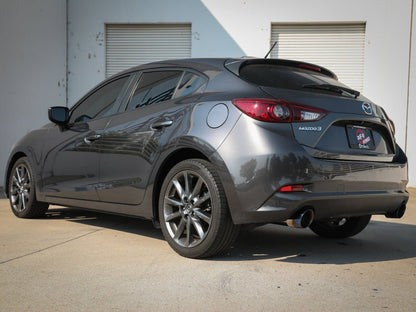 aFe Takeda 2 - 1/2 in 304 Stainless Steel Axle - Back Exhaust System with Blue Flame Tips Mazda Mazdaspeed 3 2014 - 2018 | 49 - 37014 - L - JDMuscleAxle Back Exhaustsafe49-37014-L