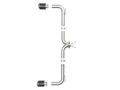 aFe Takeda 2 - 1/2 in 304 Stainless Steel Axle - Back Exhaust System with Carbon Fiber Tips Mazda Mazdaspeed 3 2014 - 2018 | 49 - 37014 - C - JDMuscleAxle Back Exhaustsafe49-37014-C