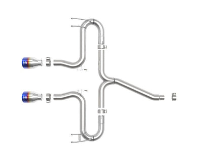 aFe Takeda 2 - 1/2in 304 SS Axle - Back Exhaust w/Blue Flame Tips Honda Civic Sport L4 - 1.5L 2017 - 2020 | 49 - 36625 - L - JDMuscleAxle Back Exhaustsafe49-36625-L