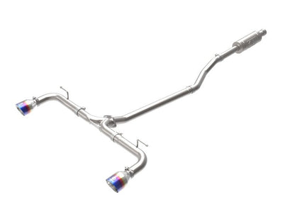 aFe Takeda 2 - 1/2in 304 SS Cat - Back Exhaust w/ Blue Flame Tips Mazda Mazdaspeed 3 L4 2.0L/2.5L 2014 - 2018 | 49 - 37015 - L - JDMuscleCat Back Exhaust Systemafe49-37015-L