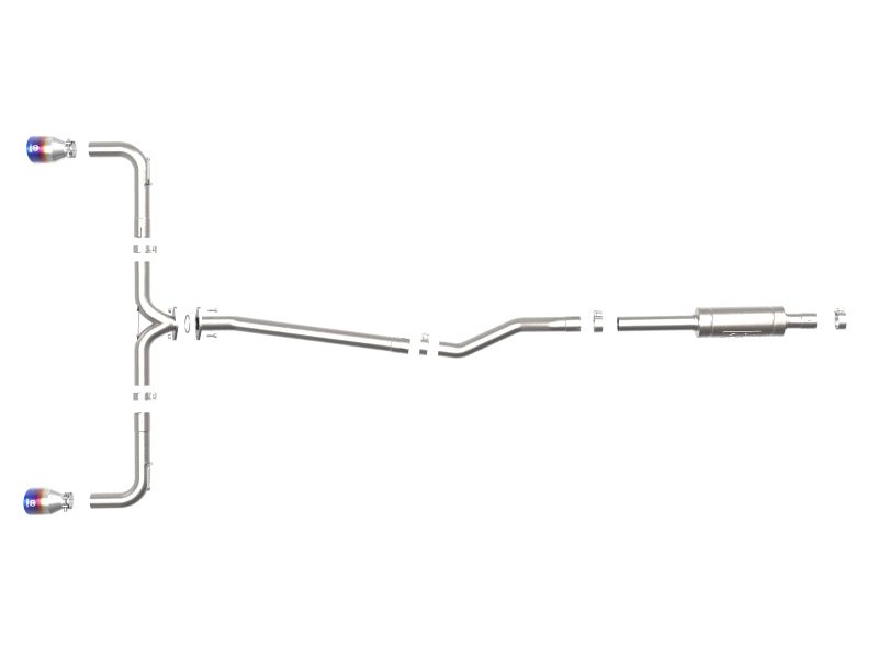aFe Takeda 2 - 1/2in 304 SS Cat - Back Exhaust w/ Blue Flame Tips Mazda Mazdaspeed 3 L4 2.0L/2.5L 2014 - 2018 | 49 - 37015 - L - JDMuscleCat Back Exhaust Systemafe49-37015-L
