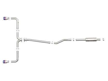 aFe Takeda 2 - 1/2in 304 SS Cat - Back Exhaust w/ Blue Flame Tips Mazda Mazdaspeed 3 L4 2.0L/2.5L 2014 - 2018 | 49 - 37015 - L - JDMuscleCat Back Exhaust Systemafe49-37015-L
