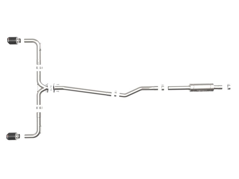 aFe Takeda 2 - 1/2in 304 SS Cat - Back Exhaust w/ Carbon Fiber Tips Mazda Mazdaspeed 3 L4 2.0L/2.5L 2014 - 2018 | 49 - 37015 - C - JDMuscleCat Back Exhaust Systemafe49-37015-C