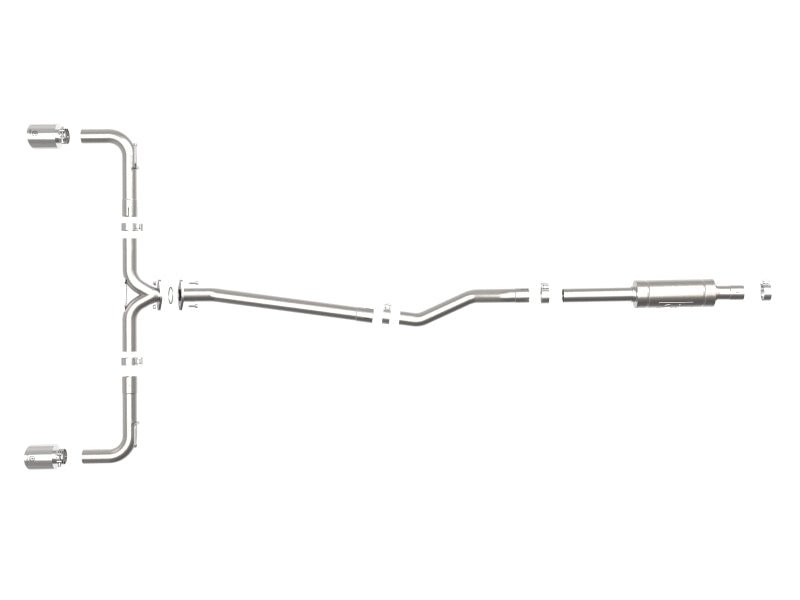 aFe Takeda 2 - 1/2in 304 SS Cat - Back Exhaust w/ Polished Tips Mazda 3 L4 2.0L/2.5L 2014 - 2018 | 49 - 37015 - P - JDMuscleCat Back Exhaust Systemafe49-37015-P