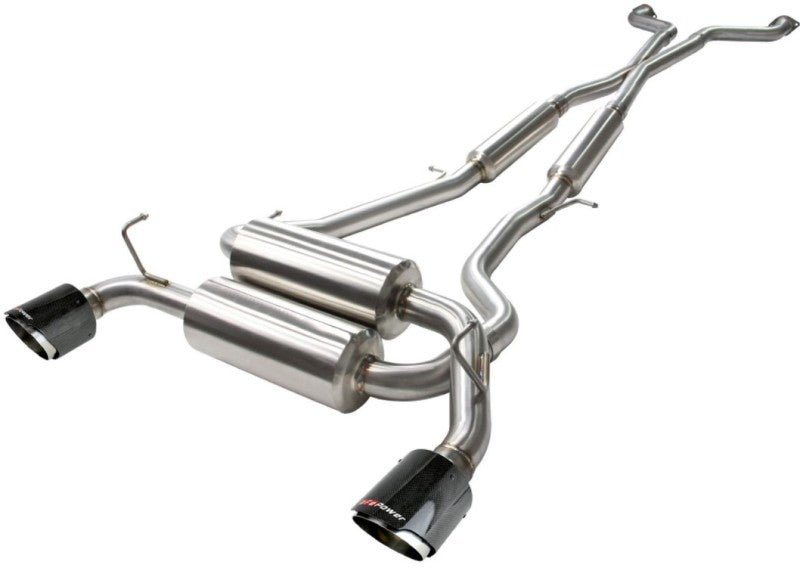aFe Takeda 2 - 1/2in 304SS Cat - Back Exhaust w/ Carbon Fiber Tips Infiniti G37 2008 - 2013 / Q60 V6 - 3.7 2014 - 2015 | 49 - 36103 - C - JDMuscleCat Back Exhaust Systemafe49-36103-C