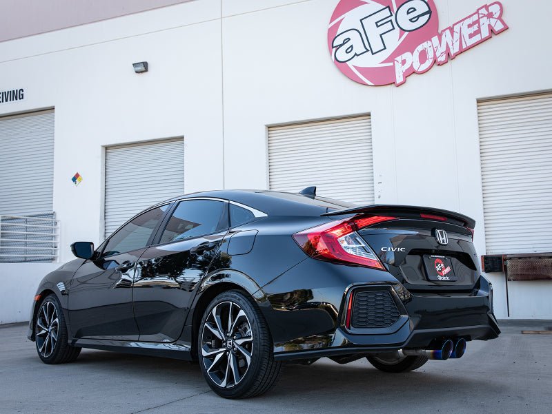 aFe Takeda 2.5in 304 SS Cat - Back Exhaust System w/ Blue Tips Honda Civic Si 2017+ | 49 - 36619 - L - JDMuscleCat Back Exhaust Systemafe49-36619-L