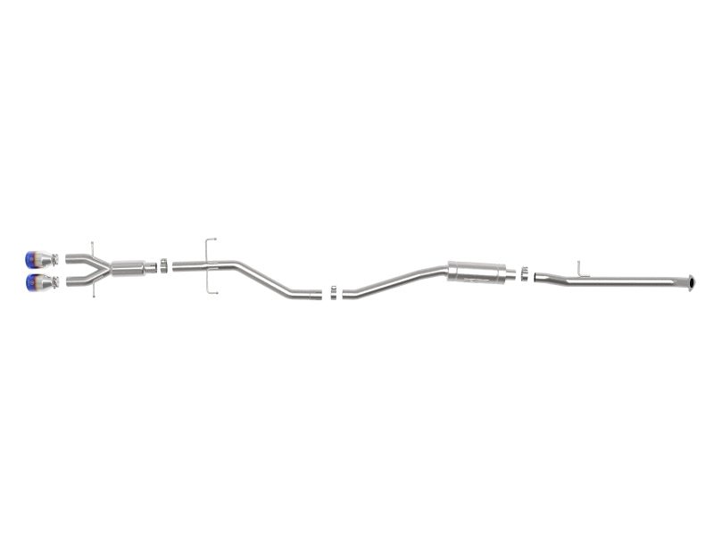 aFe Takeda 2.5in 304 SS Cat - Back Exhaust System w/ Blue Tips Honda Civic Si 2017+ | 49 - 36619 - L - JDMuscleCat Back Exhaust Systemafe49-36619-L