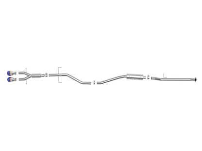 aFe Takeda 2.5in 304 SS Cat - Back Exhaust System w/ Blue Tips Honda Civic Si 2017+ | 49 - 36619 - L - JDMuscleCat Back Exhaust Systemafe49-36619-L