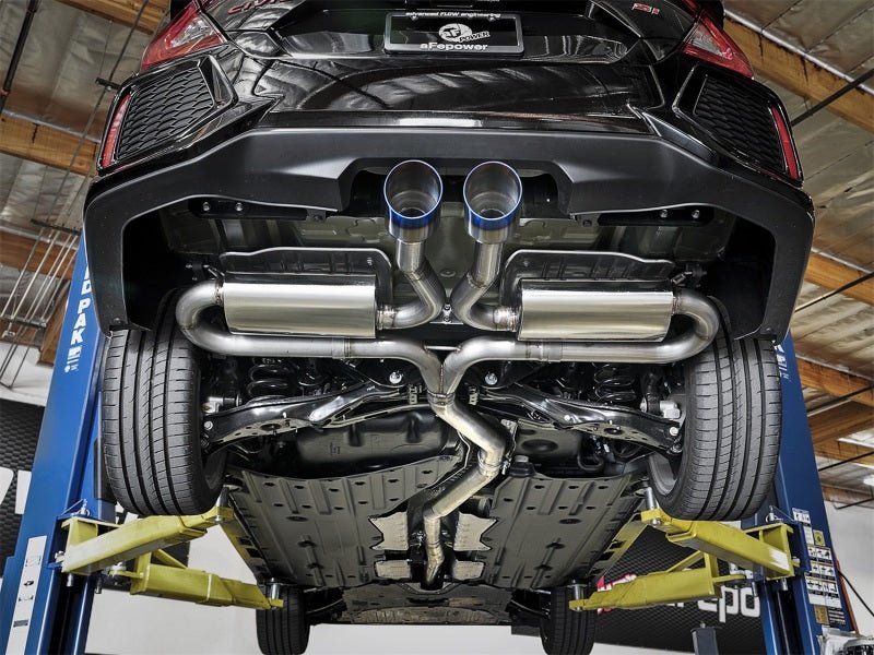 aFe Takeda 3in 304 SS Cat-Back Exhaust System w/ Blue Tips Honda Civic Si 2017+ | 49-36621-L - JDMuscleCat Back Exhaust Systemafe49-36621-L
