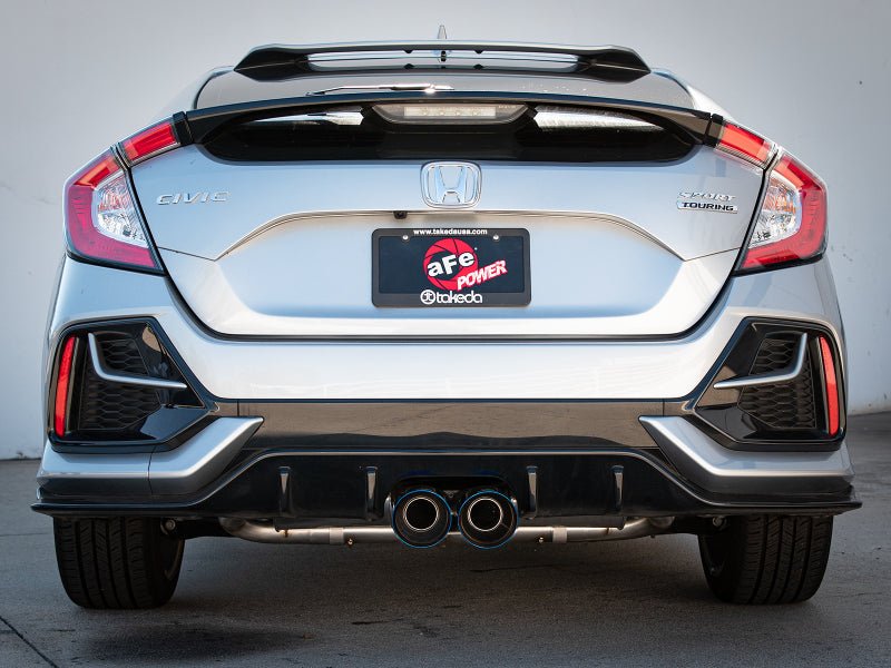 aFe Takeda 3in 304 SS Cat-Back Exhaust System w/Blue Flame Tips Honda Civic Sport L4-1.5L 2017-21 | 49-36624-L - JDMuscleCat Back Exhaust Systemafe49-36624-L